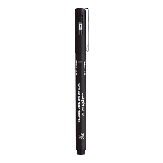 uni-ball PIN-200 CS1,CS2,CS3 & Brush Pen, Black Ink, Pack of 4