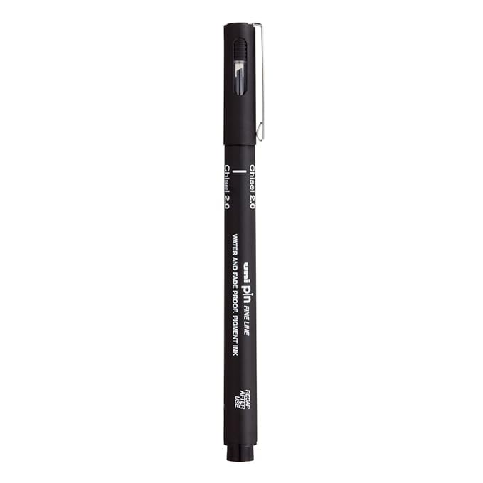 uni-ball PIN-200 CS1,CS2,CS3 & Brush Pen, Black Ink, Pack of 4