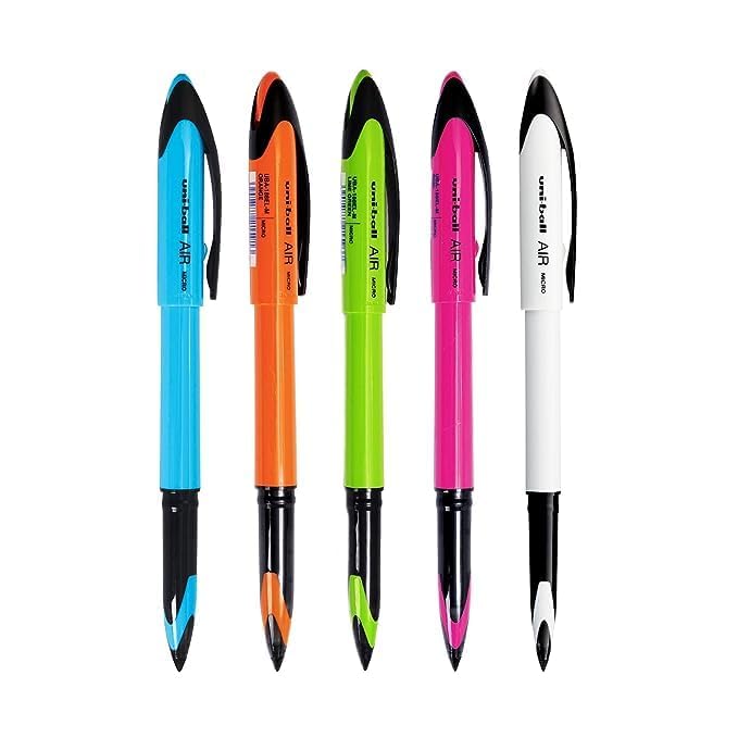 uni-ball Air UBA188ELM 0.5mm Roller Ball Pen, Blue Ink, Pack of 5