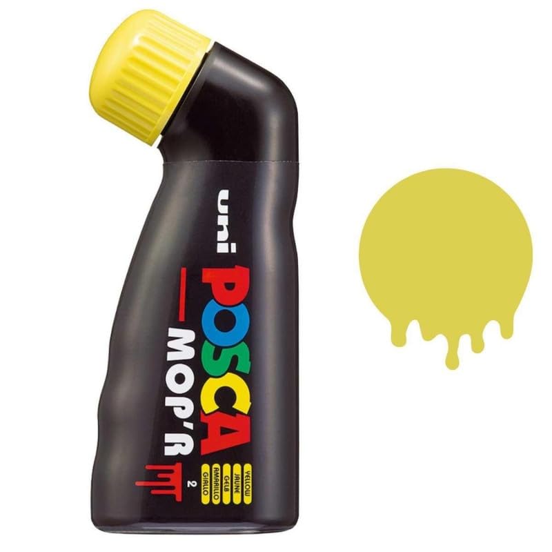 uni-ball Posca MOPR PCM-22 Multi Surface 3-19 mm Round Tip Paint Marker Yellow Ink, Pack of 1