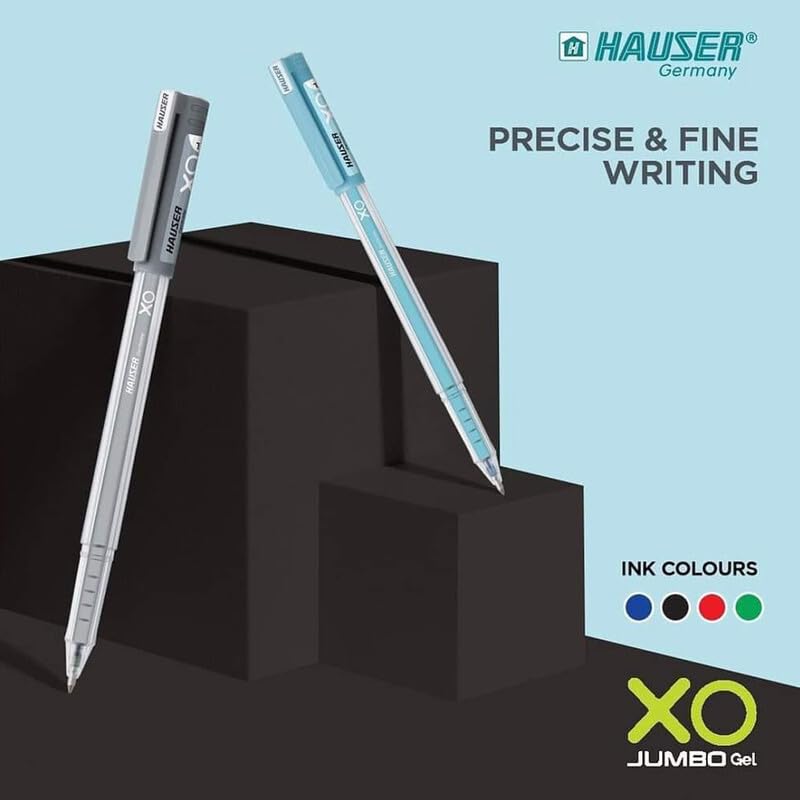 Hauser XO Jumbo 0.6 mm Gel Pen, Black Ink, Pack of 10