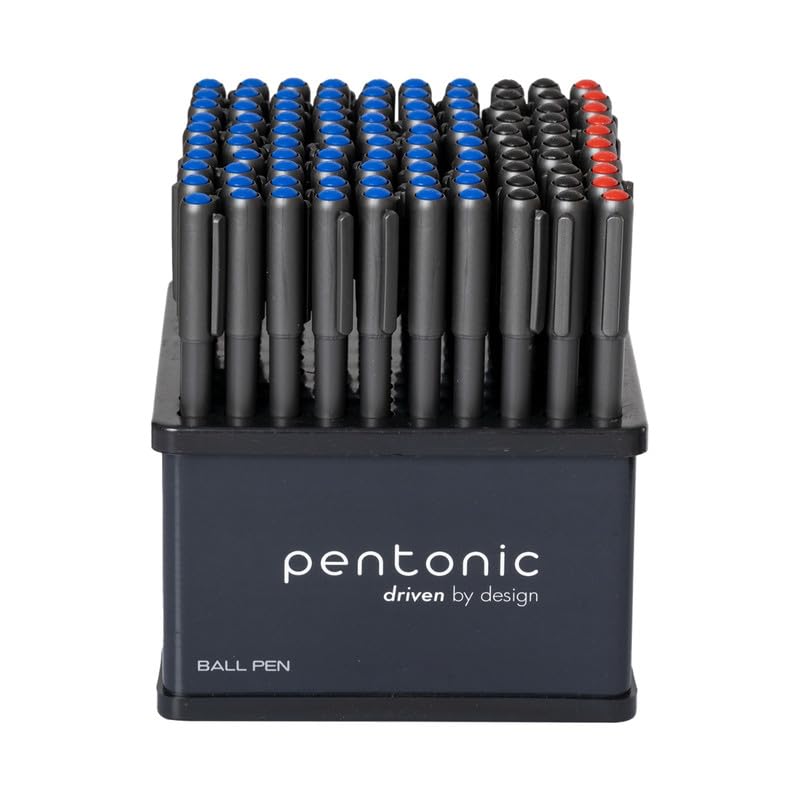 Pentonic 0.7mm Multicolor Ball Pen Tumbler, 60 Pcs Blue Ink+30 Pcs Black Ink+10 Pcs Red Ink(Pack of 100)