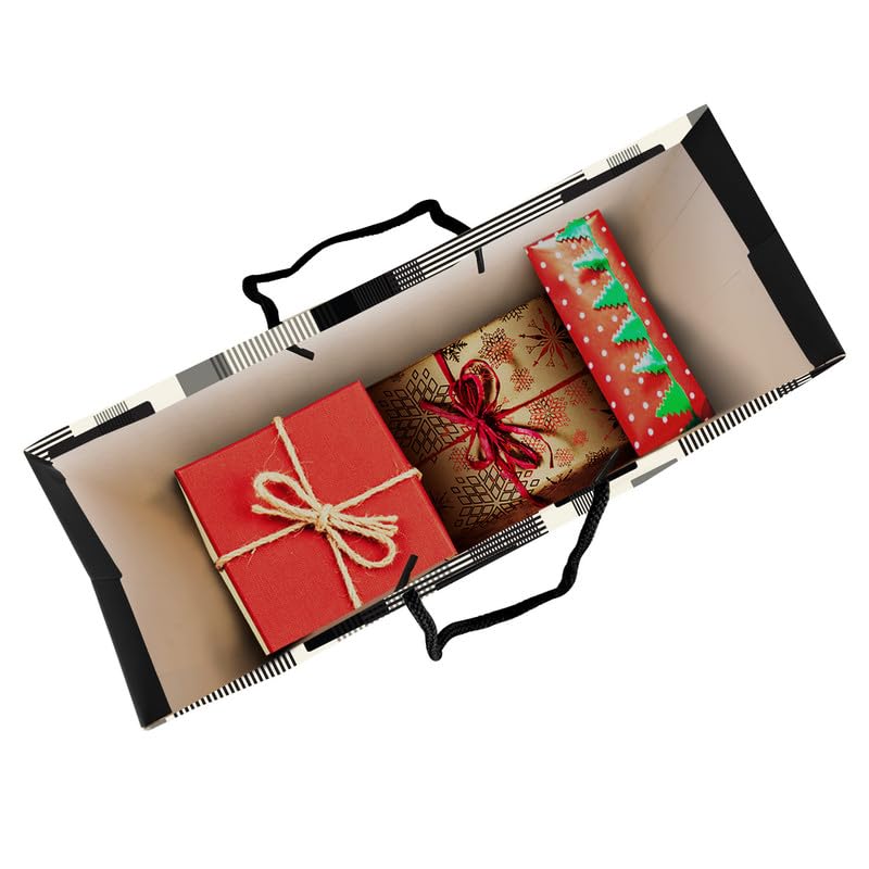 PaperPep Cream Black Box 12.5"X4.75"X17" Gifting Paper Bag