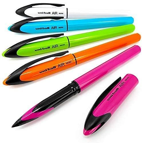 uni-ball Air UBA188ELM 0.5mm Roller Ball Pen, Blue Ink, Pack of 5