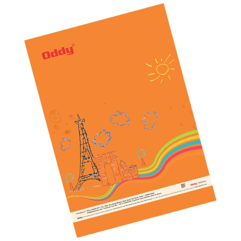 Oddy Origami Sheets, (FL80A4-25MIX), Fluroescemt Paper 80 GSM A4 Size 5 Colors x 5 Sheets, 25 Sheets Pack