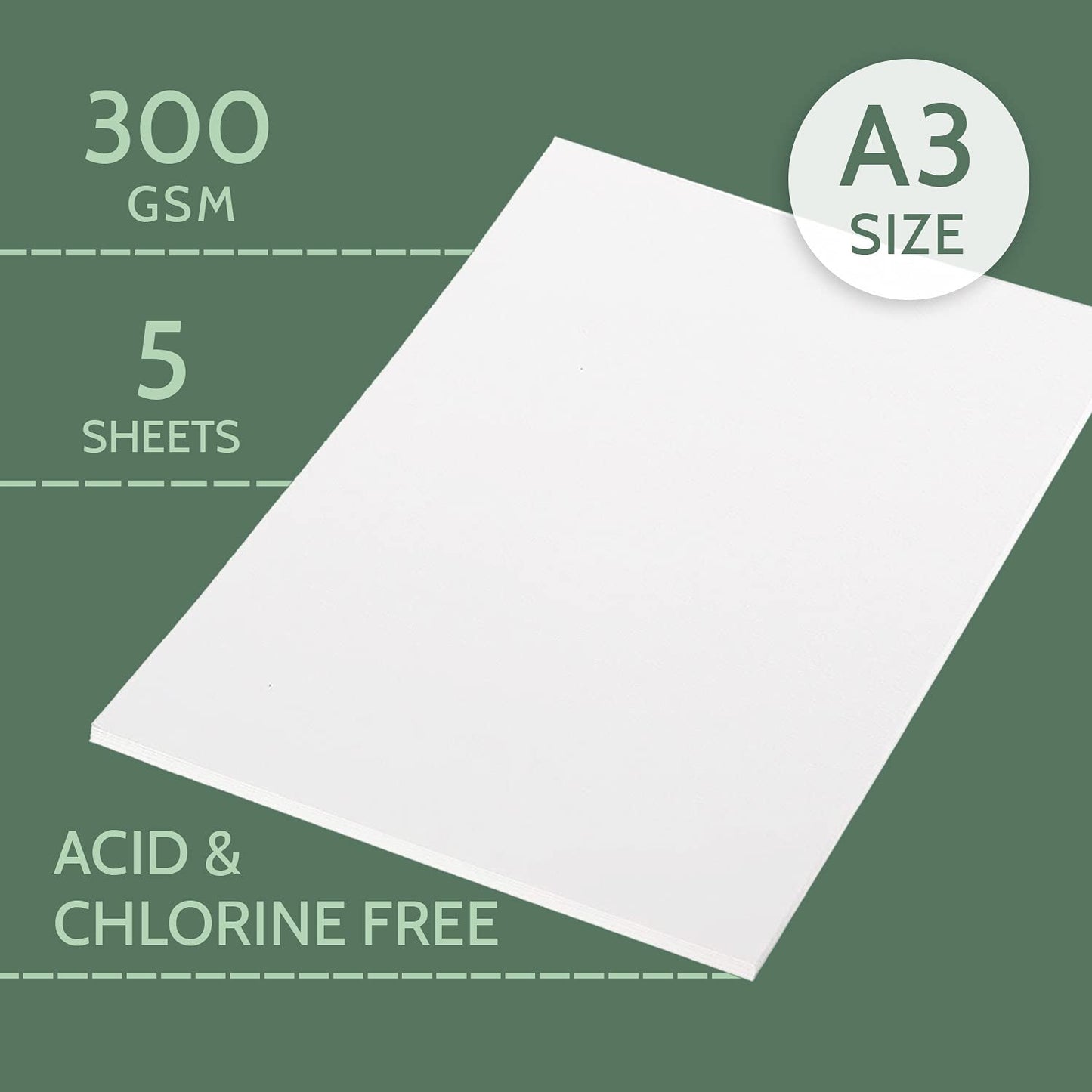 PaperPep Artists' Gouache Paint Paper 300GSM Cold Pressed A3 Pack of 5