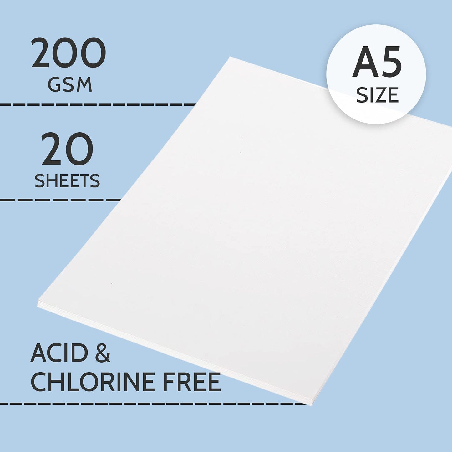PaperPep Artists' Watercolour Paper 200GSM Cold Pressed A5 Pack of 20+8 Free Sheets