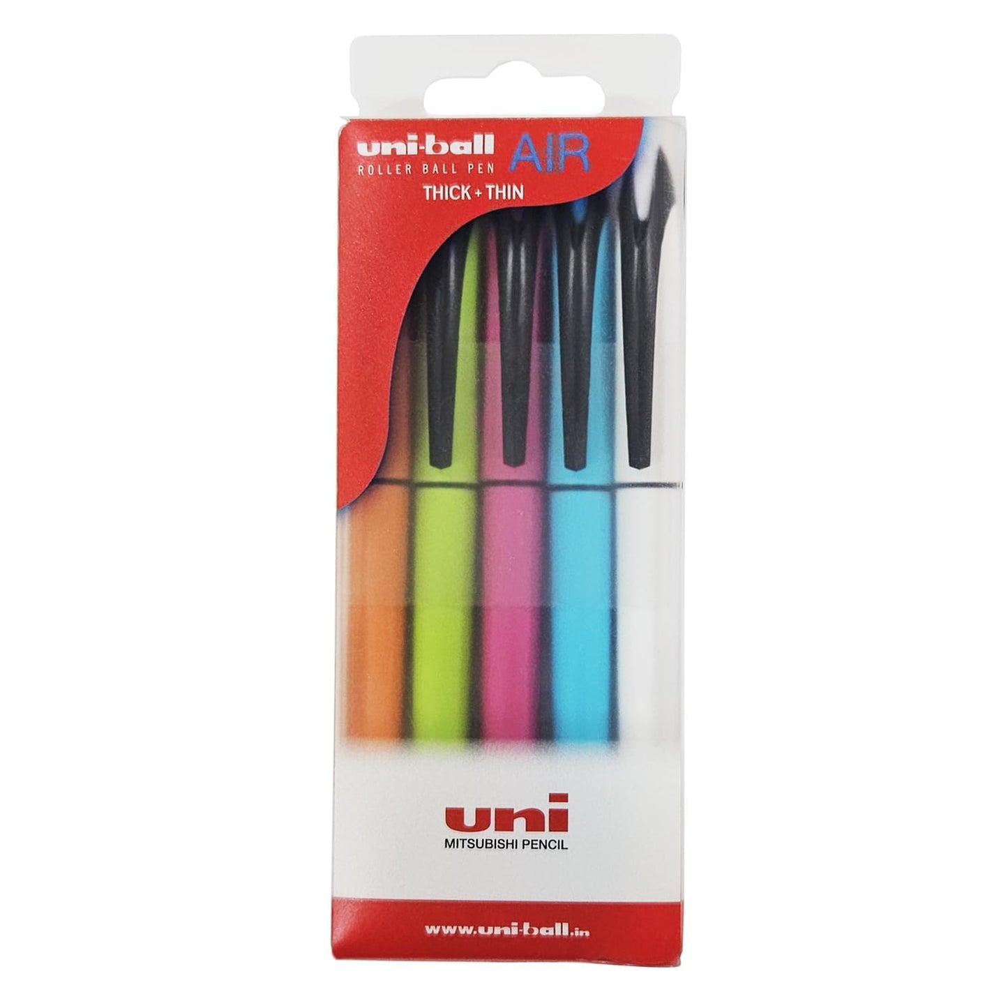 uni-ball Air UBA188ELM 0.5mm Roller Ball Pen, Blue Ink, Pack of 5