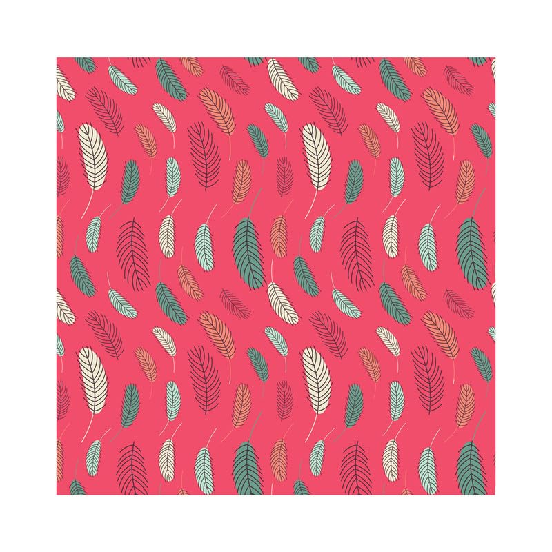 PaperPep Red & Green Feathers Double Sides Print 19"X29" Gift Wrapping Paper, Pack of 5