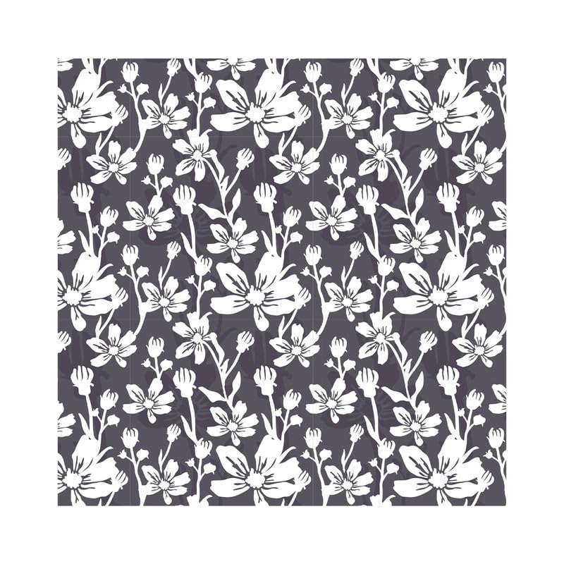 PaperPep Red & Dark Grey White Flowers Double Sides Print 19"X29" Gift Wrapping Paper, Pack of 5