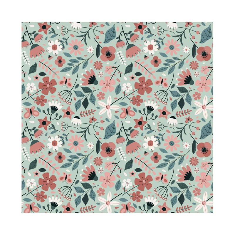 PaperPep Green Spring Leaf Print 19"X29" Gift Wrapping Paper, Pack of 5