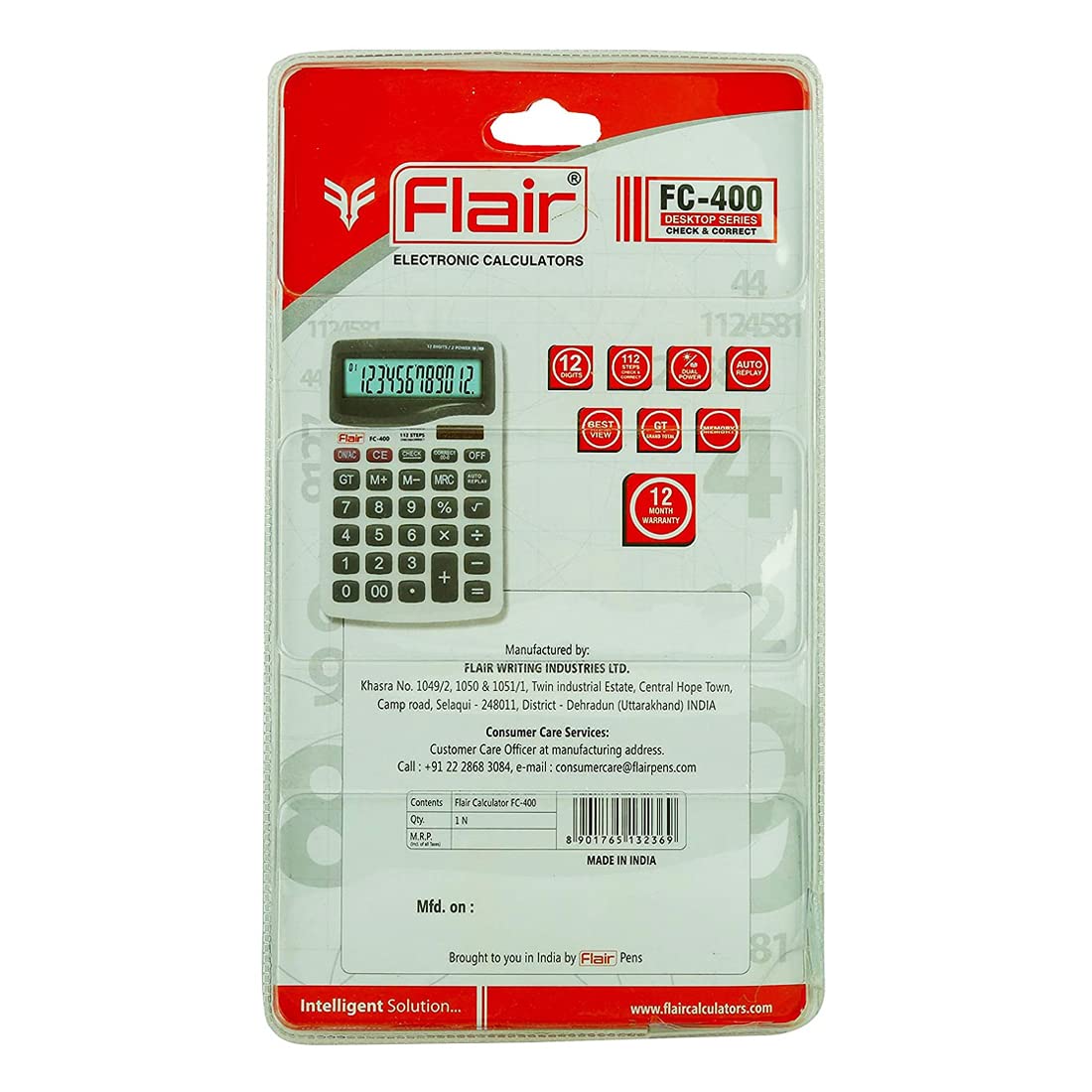 Flair FC-400 Desktop Series Electronic calculator, Pack of 1