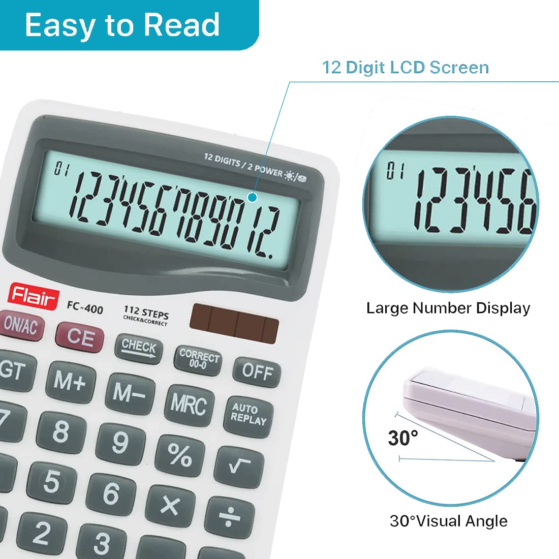 Flair FC-400 Desktop Series Electronic calculator, Pack of 1