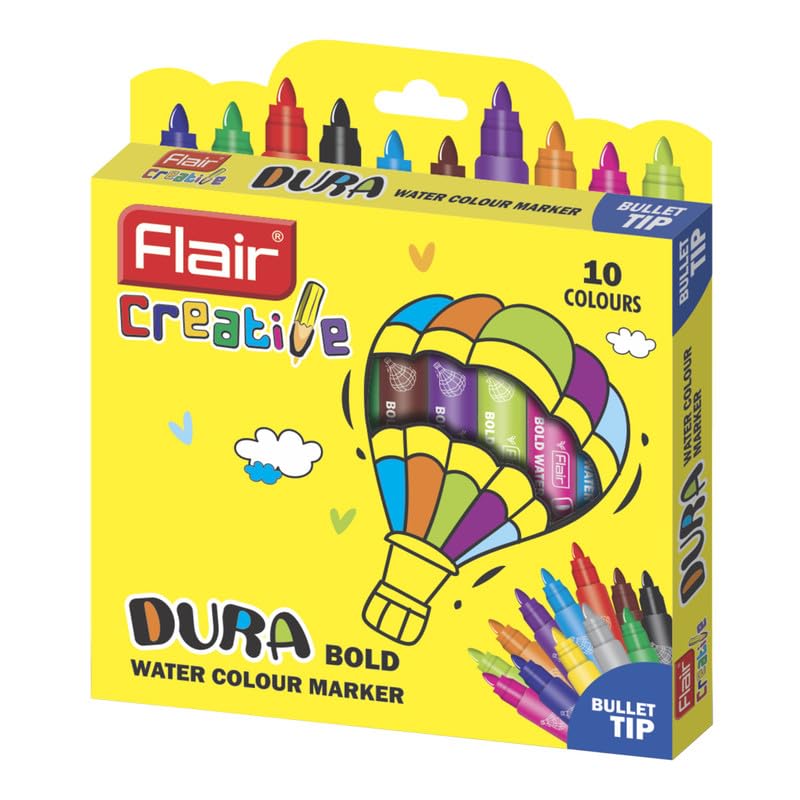 Flair Creative Brush Pen With Flexible Tip - 12 Assorted Colors –