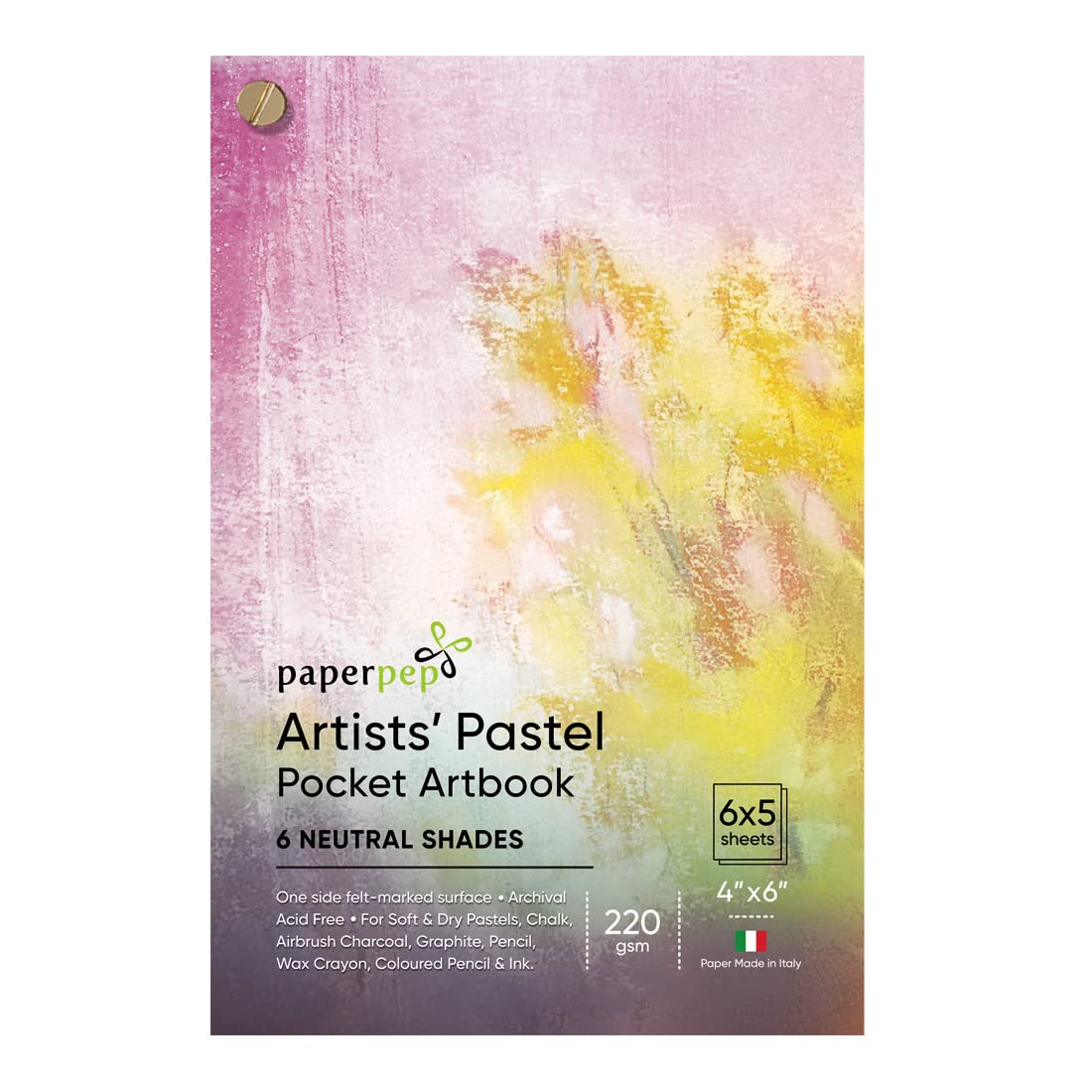 PaperPep Pastel Pocket ArtBook 220GSM 4"X6" Neutral Shades 30 Sheets