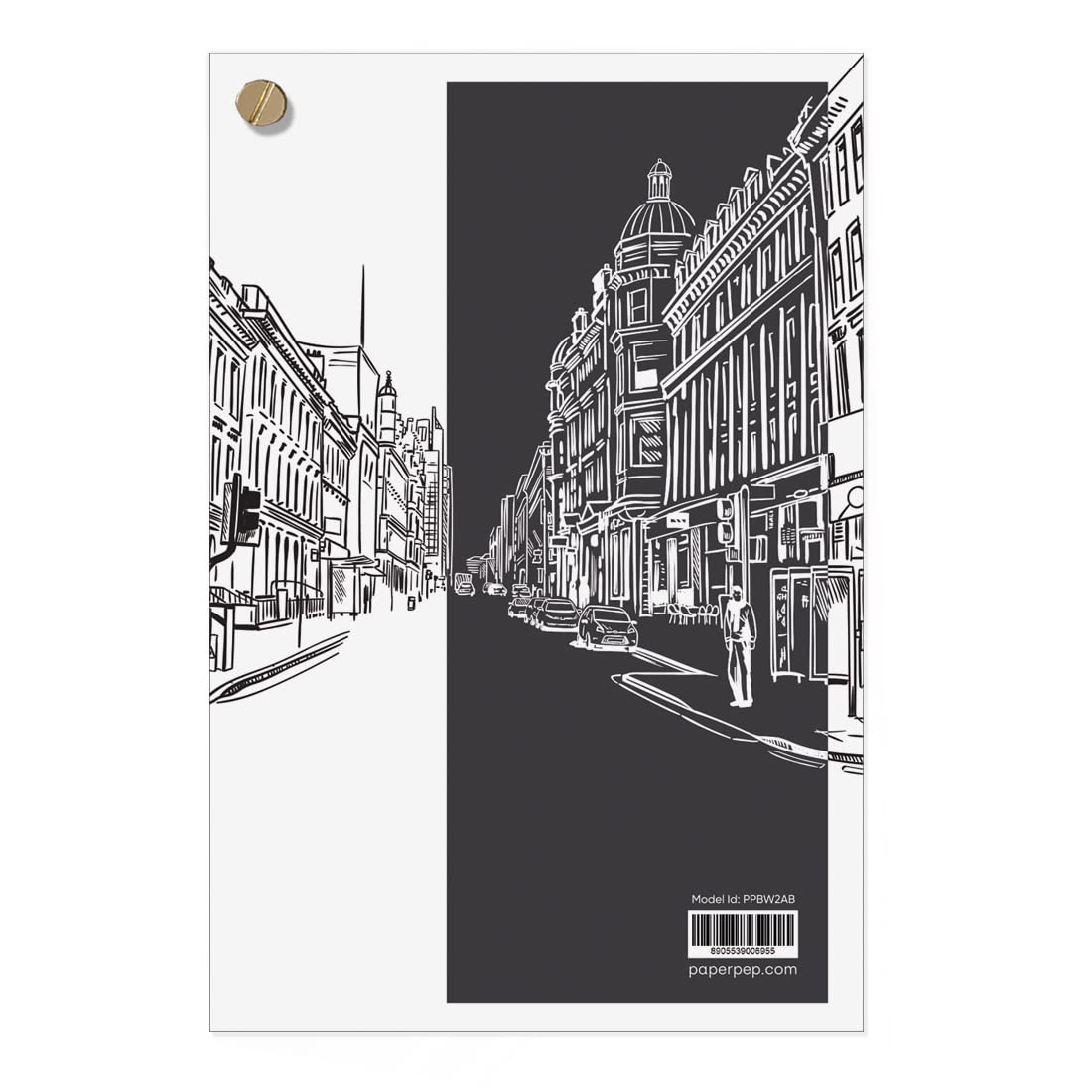PaperPep Black & White Pocket Sketchbook 220GSM 4"X6" 36 Sheets