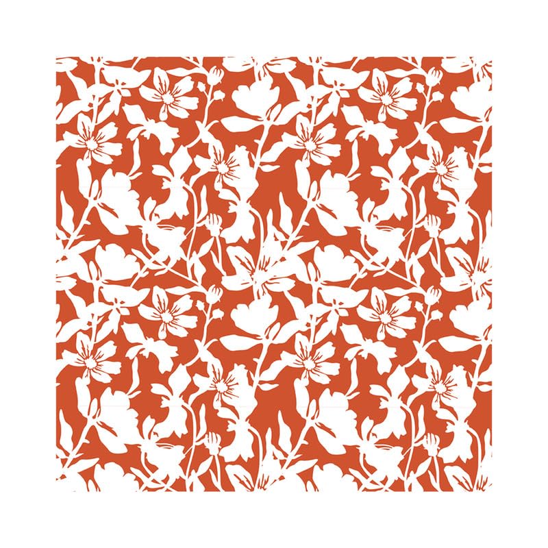 PaperPep Red & Dark Grey White Flowers Double Sides Print 19"X29" Gift Wrapping Paper, Pack of 5
