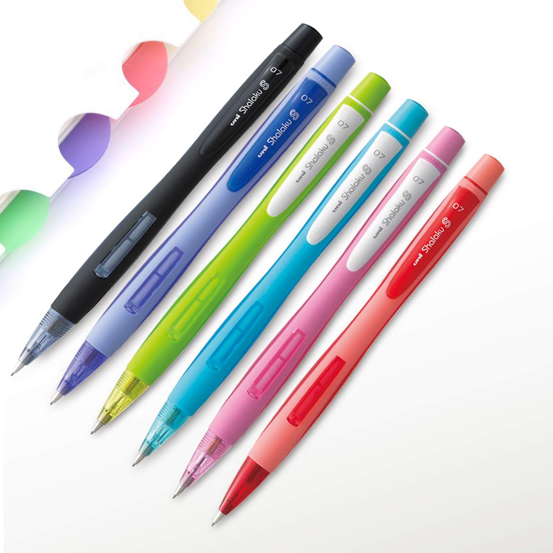 uni-ball Shalaku M7-228 0.7mm Mechanical Pencil, Black Body, Pack of 6