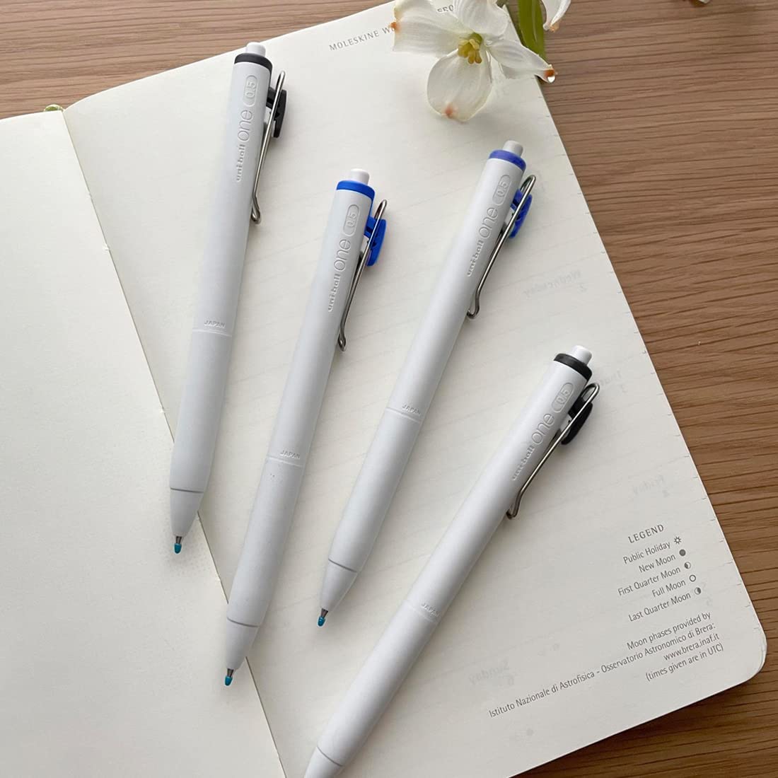 UniBall One Umn S 0.5 Mm Retractable Gel Pen - White Body Black Ink