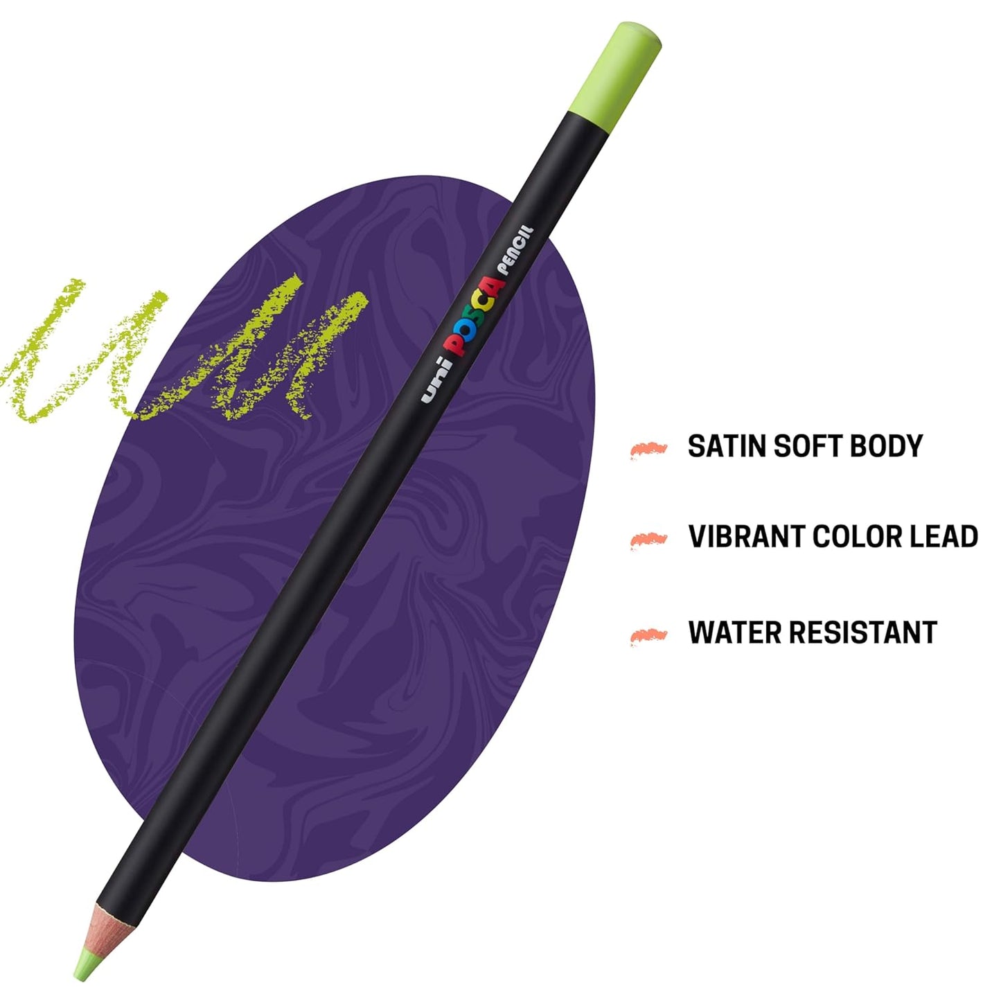 uni-ball Posca KPA-100 Pastel Colour Pencil, Multicolor Ink, Set of 24