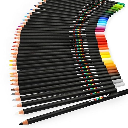 uni-ball Posca KPE-200 Oil Colour Pencil, Multicolor Ink, Set of 36