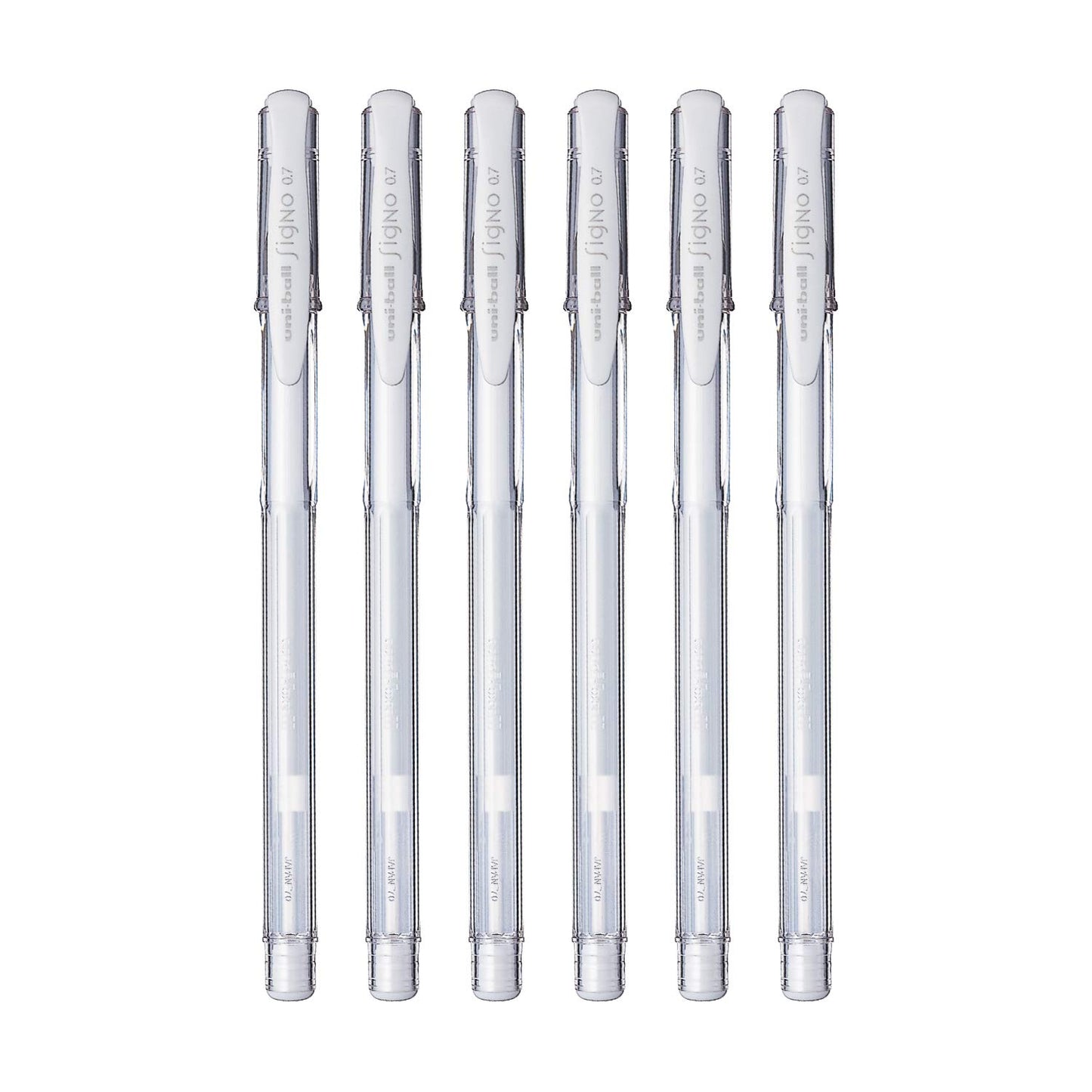 uni-ball Signo UM-100 0.7mm Gel Pen, Cream White Ink, Pack of 6
