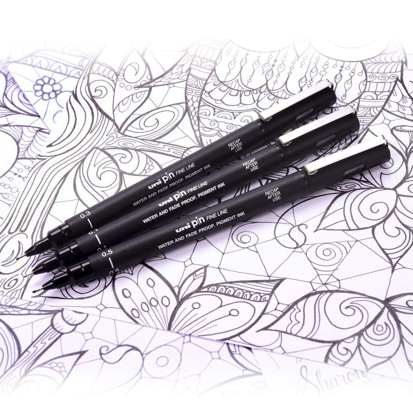 Uni-Ball PIN-200 0.03-0.8mm Fineliner with Posca 3M 0.9-1.3mm Markers Combo Pack