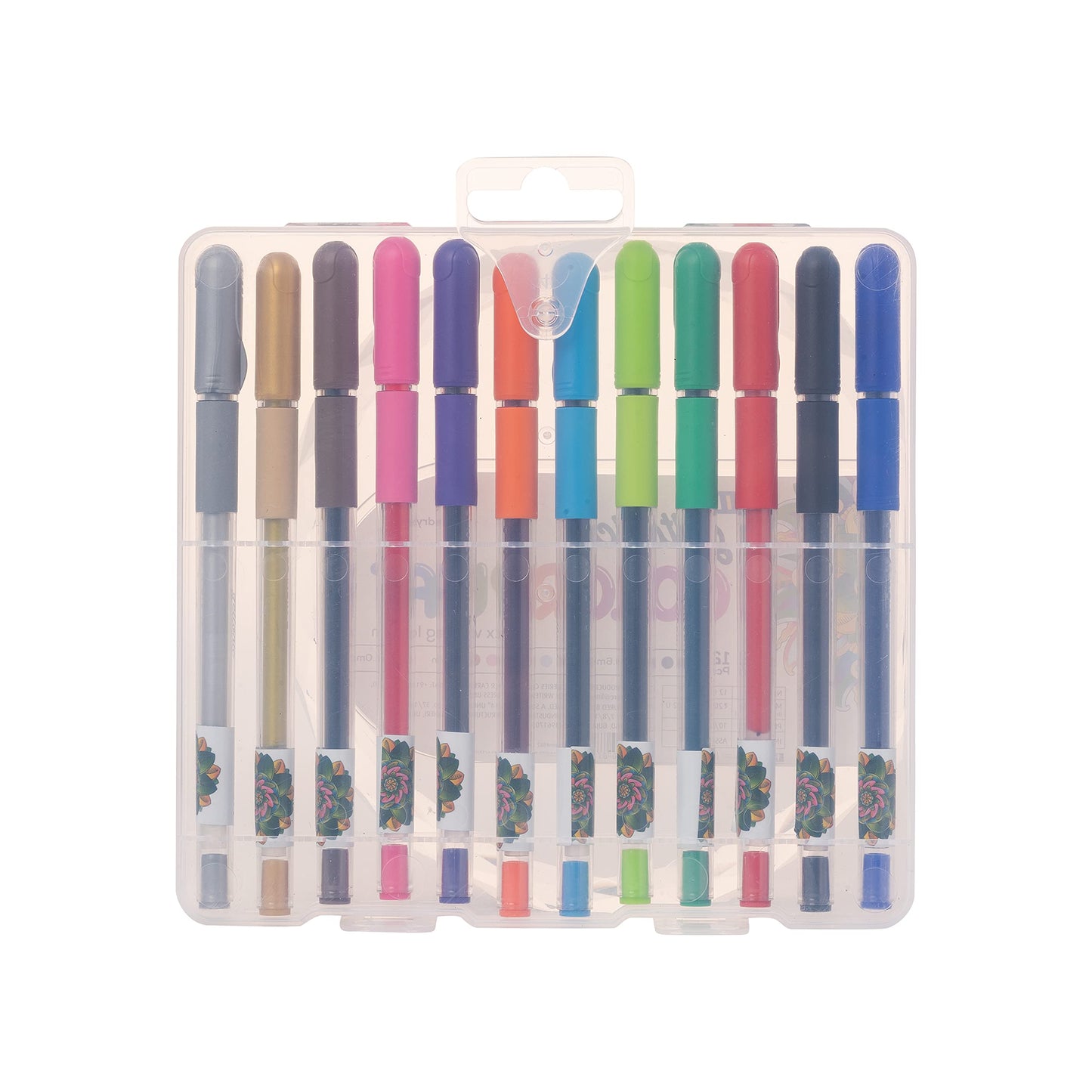 Linc Geltonic Colorpuff Multicolor Gel Pen with Hard Box Case, Set Of 12 Ink Colors, Pack Of 1