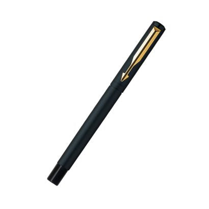 Parker Functional Vector Matte Black Gold Trim Fountain Pen, Blue Ink, Pack Of 1