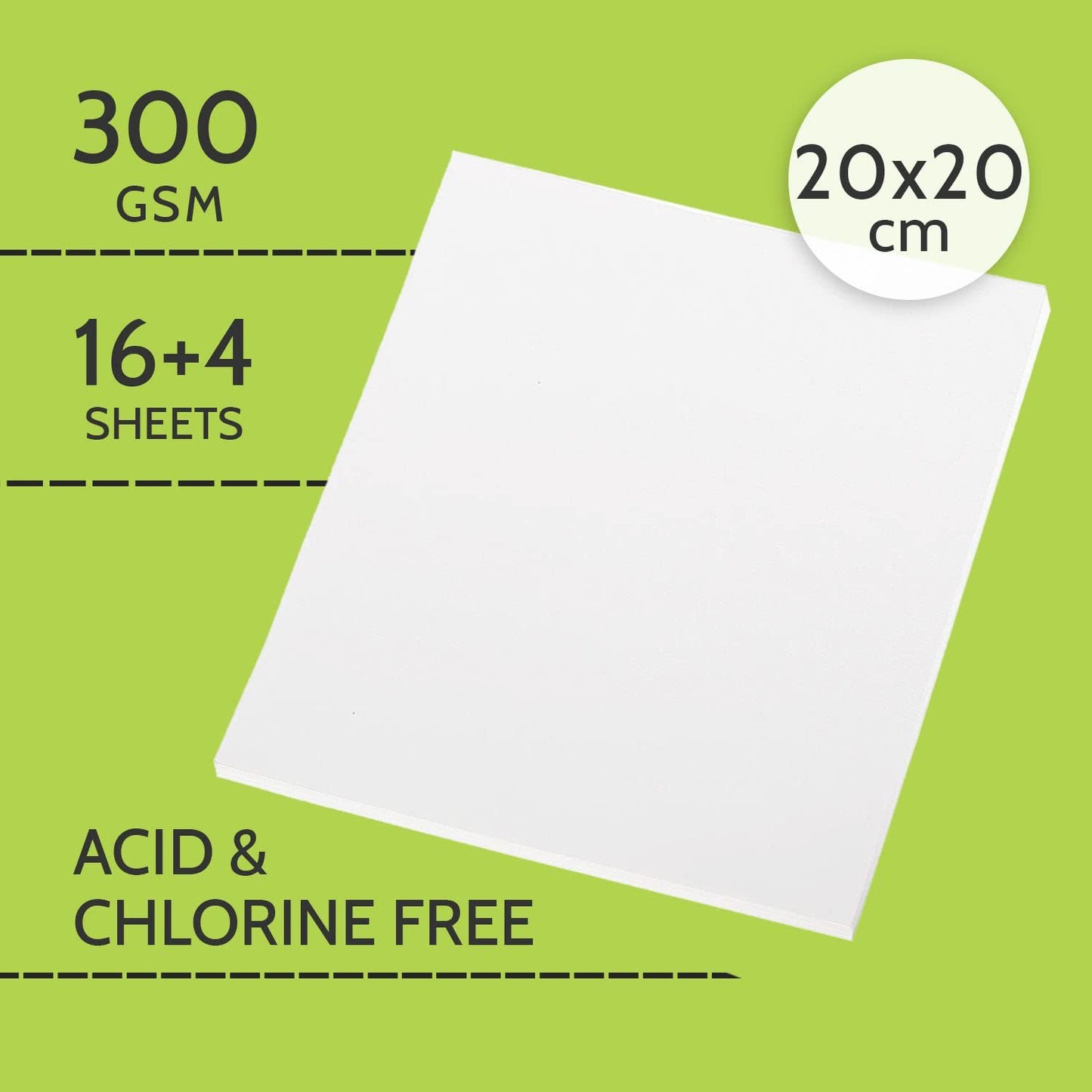 PaperPep Artists' Watercolour Paper 300GSM Cold Pressed 20X20CM Pack of 18