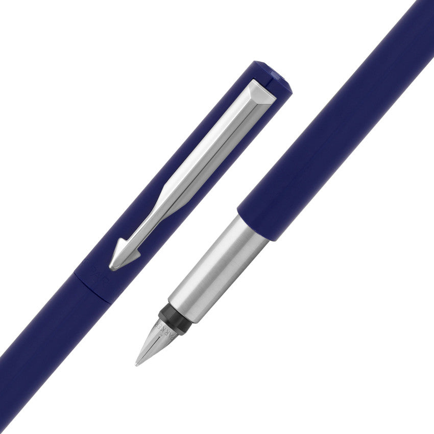 Parker Functional Vector Standard Fountain Pen Fine Tip With 1 Ink Cartridge, Blue Body Color, Blue Ink, Pack Of 1