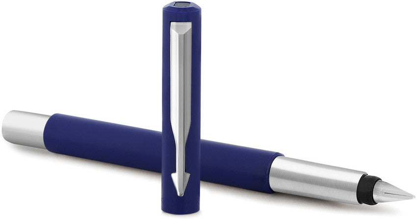 Parker Functional Vector Standard Fountain Pen Fine Tip With 1 Ink Cartridge, Blue Body Color, Blue Ink, Pack Of 1