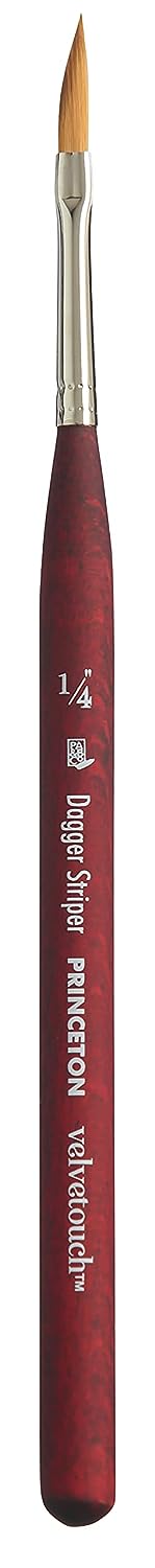 Princeton Velvetouch Short Handle Mini Dagger Striper Paintbrush (1/4 Inches)
