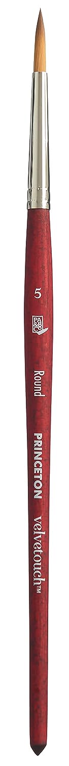 Princeton Velvetouch Short Handle Round Paintbrush (No 5)