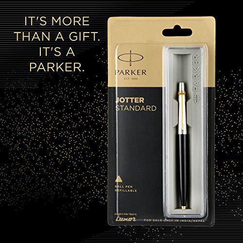 Parker Jotter Standard Ball Pen Gold Trim - Blue Ink, Pack Of 1