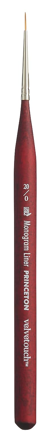 Princeton Velvetouch Short Handle Mini Monogram Liner Paintbrush (No 20/0)