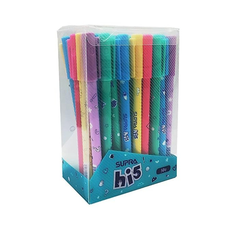 Supra Hii 5 0.7mm Ball Point Pen Display Pack | Blue Ink, Pack Of 50