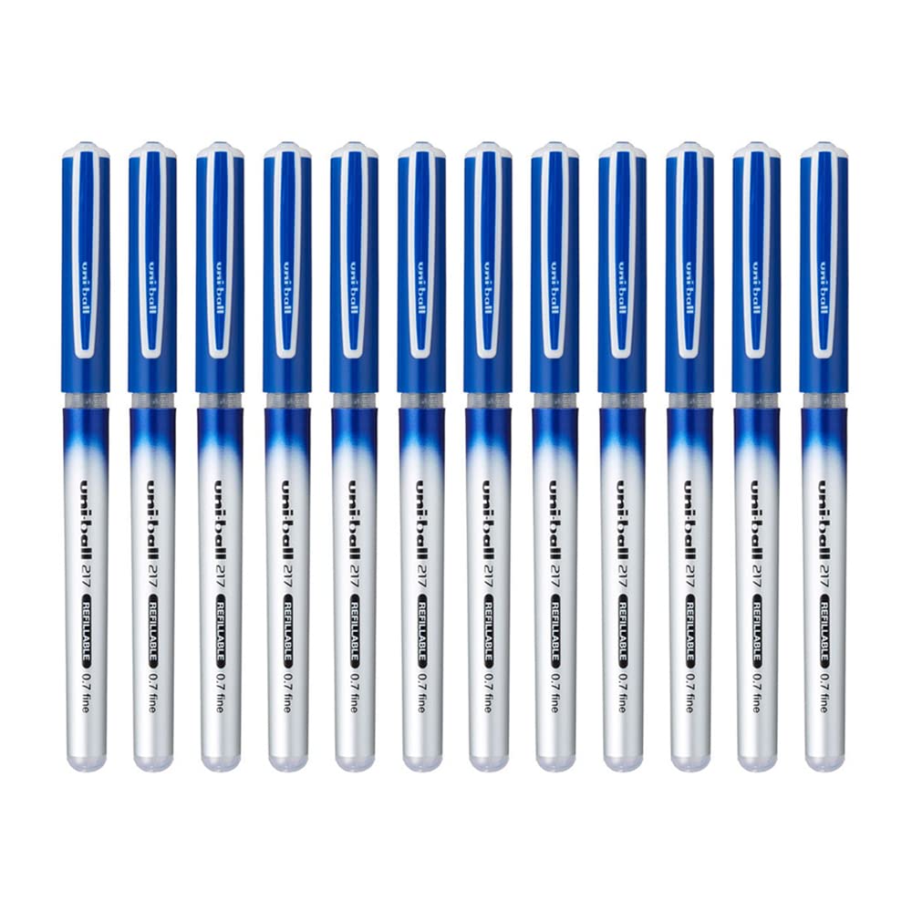 Uniball Ub - 217 0.7mm Micro Roller Ball Pen - Blue Ink - Refillable - Single Pack