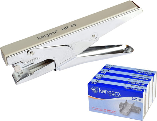 Kangaro Desk Essentials HD-10D All Metal Stapler| Sturdy & Durable | Suitable for 20 Sheets | Perfect for Home, School & Office | Pack of 3 | Color May Vary