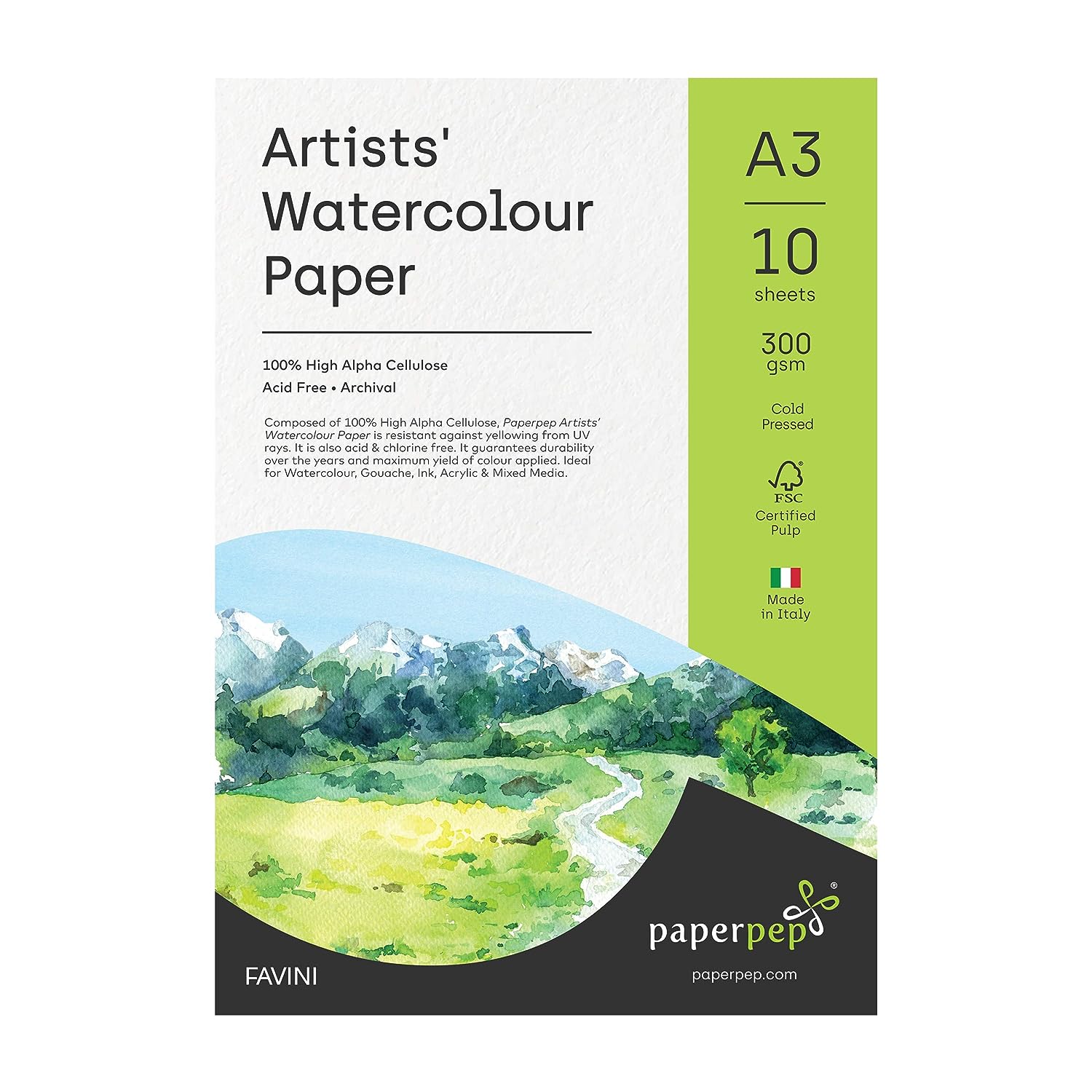 Paper Pep Artists' Acrylic Paint Paper Unruled A3 300 gsm  Acrylic Paper - Acrylic Paper
