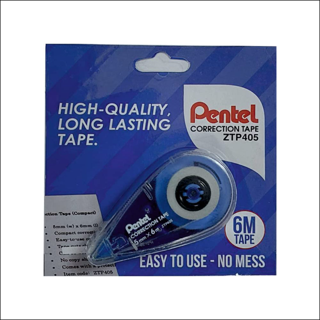 Pentel ZTP405 Correction Tape - Blue color, Pack of 1