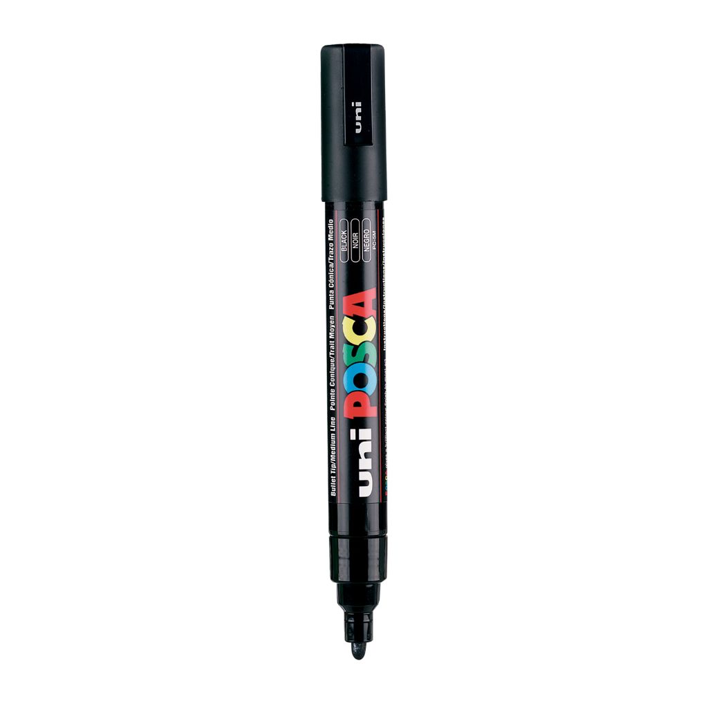 Uni-Ball Posca 5M 1.8-2.5 Mm Bullet Shaped Marker Pen (Black Ink- Pack –