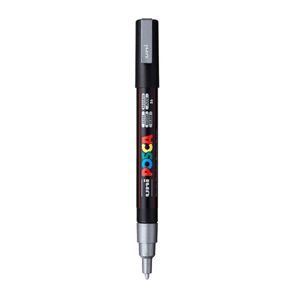 Uni-Ball Posca 3M 0.9-1.3 Mm Bullet Shaped Marker Pen (Silver Ink- Pac –