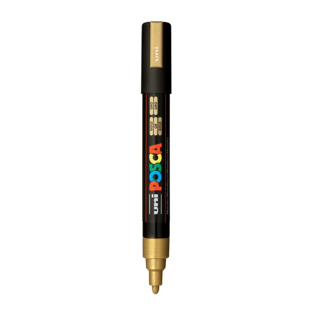 Uni-Ball Posca 5M 1.8-2.5 Mm Bullet Shaped Marker Pen (Gold Ink