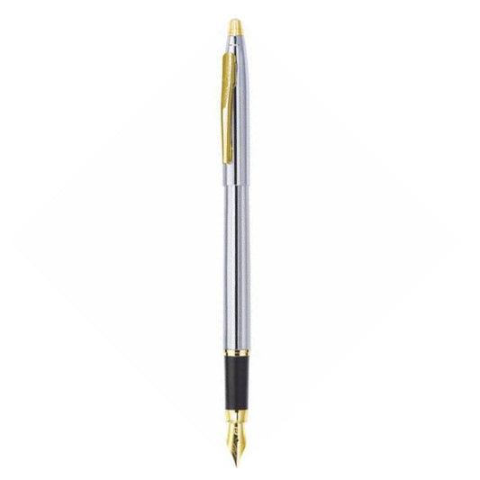 Pierre Cardin Kriss White & Gold Finish Exclusive Fountain Pen  -  Blue, Pack Of 1