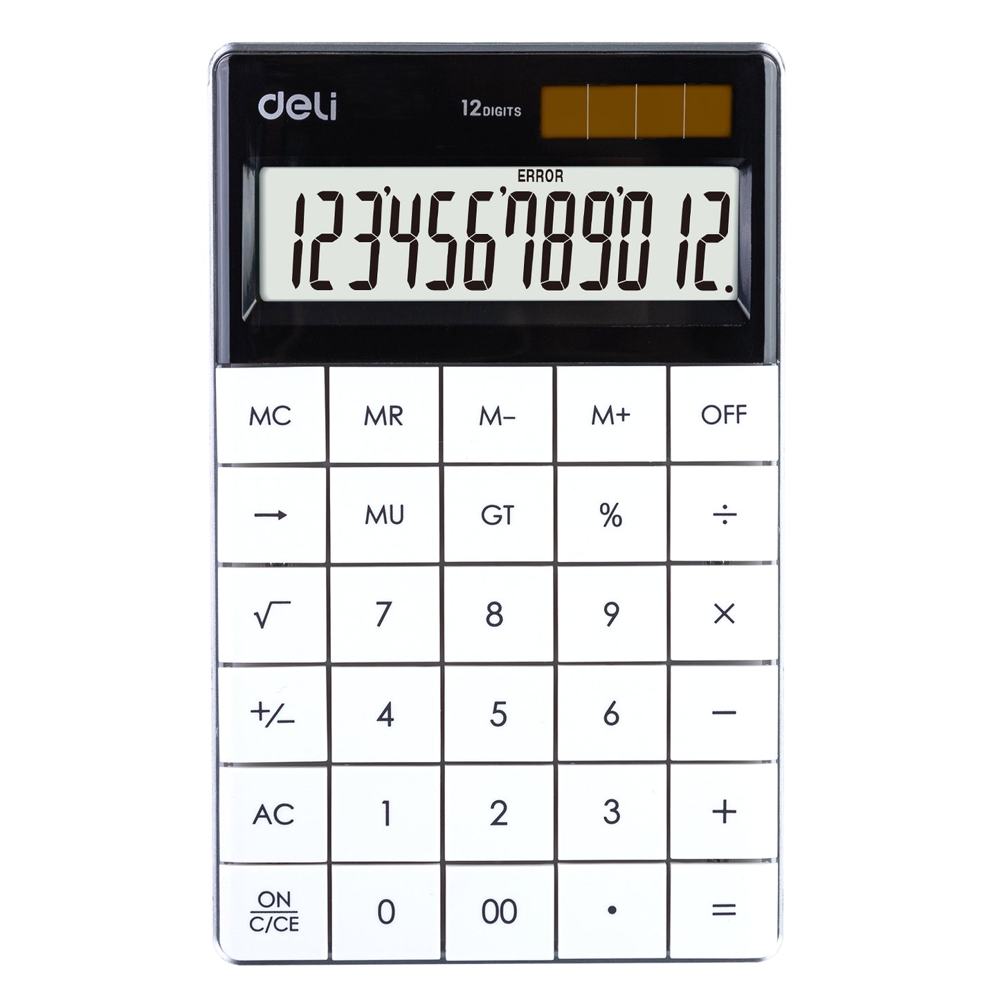 Deli W1589 Modern Compact Calculator 12-Digit, White