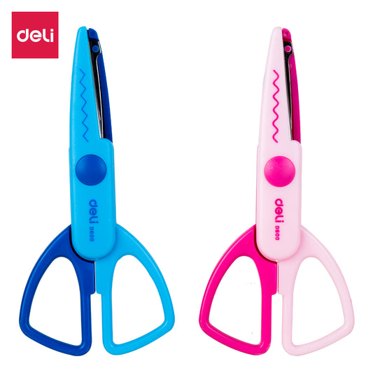 Deli W60001 Zig Zag School Scissor (Pack of 1, Color May Vary)