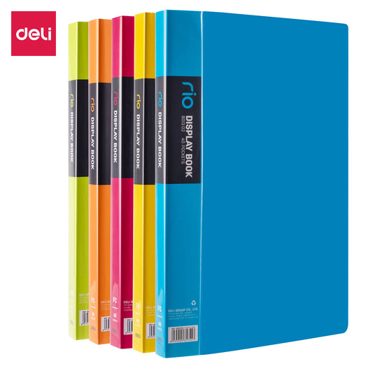 Deli WB01302 FC Display Book, 40 Pocket (Pack of 1, Color May Vary)
