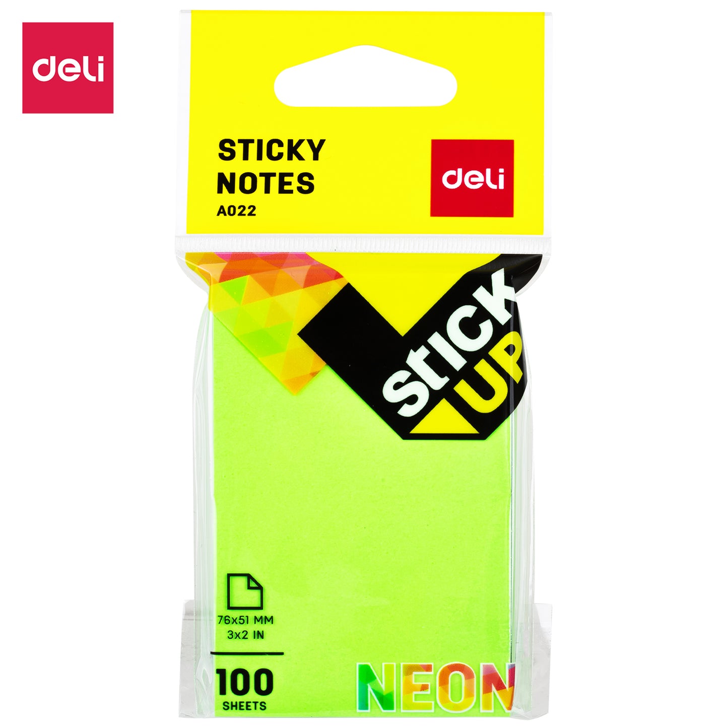 Deli WA02202 Sticky Note, 3" x 2", 2x100 Sheets, Color May Vary (Pack of 1)