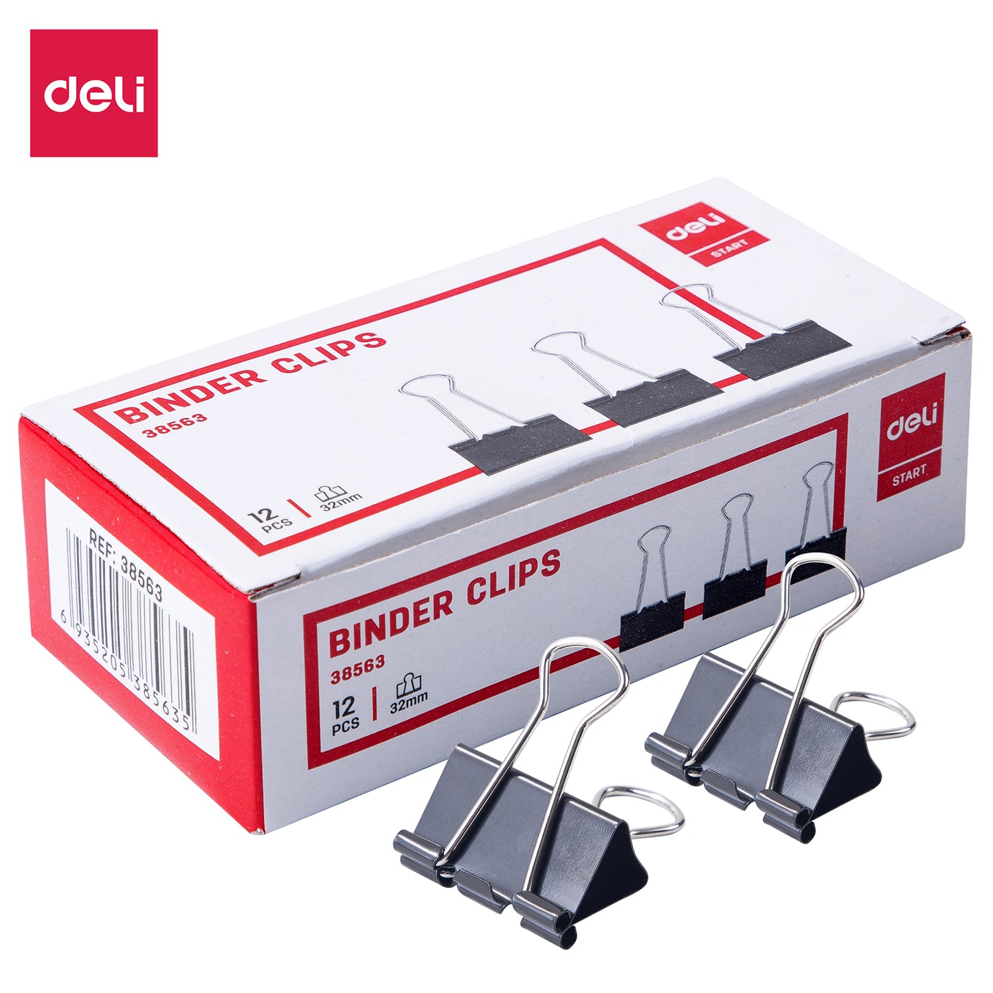 Deli W38563 Binder Clip, 32mm, Pack of 1